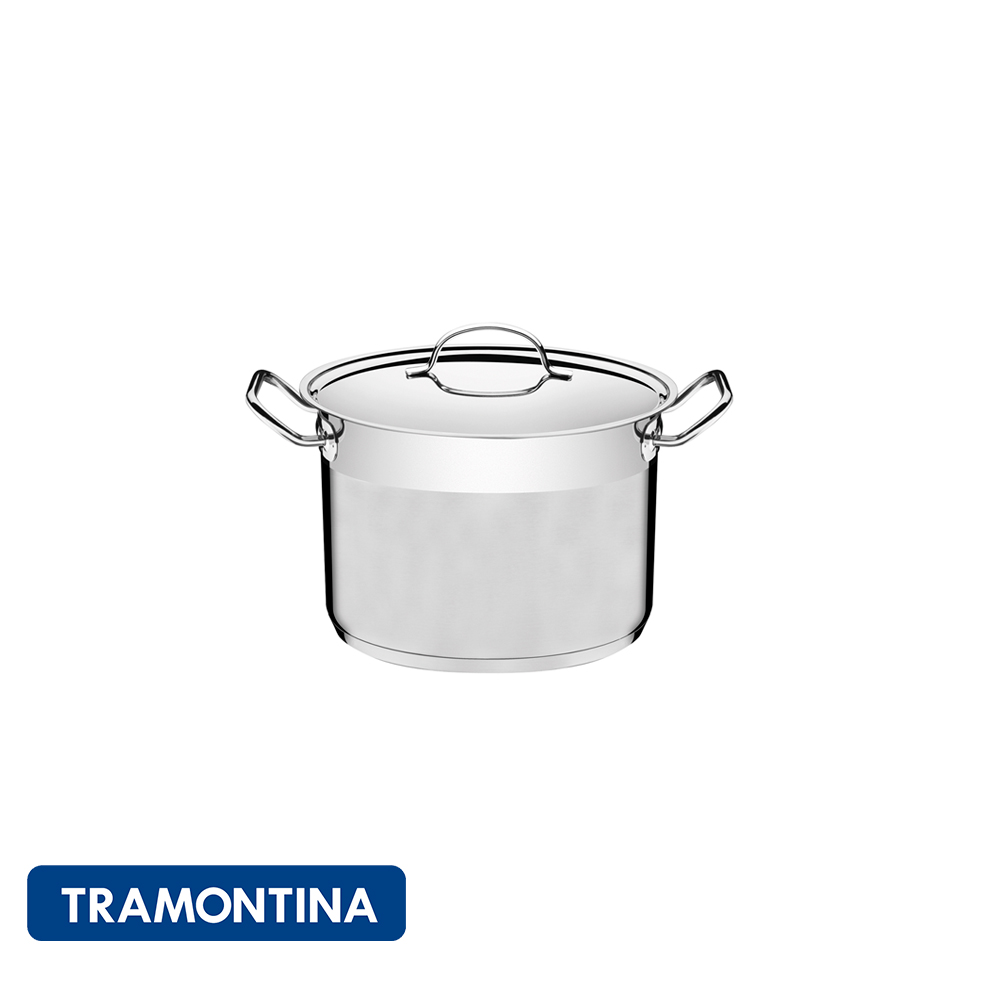 Olla con tapa, acero inox. 11 L-Tramontina Profesional Gourmet.