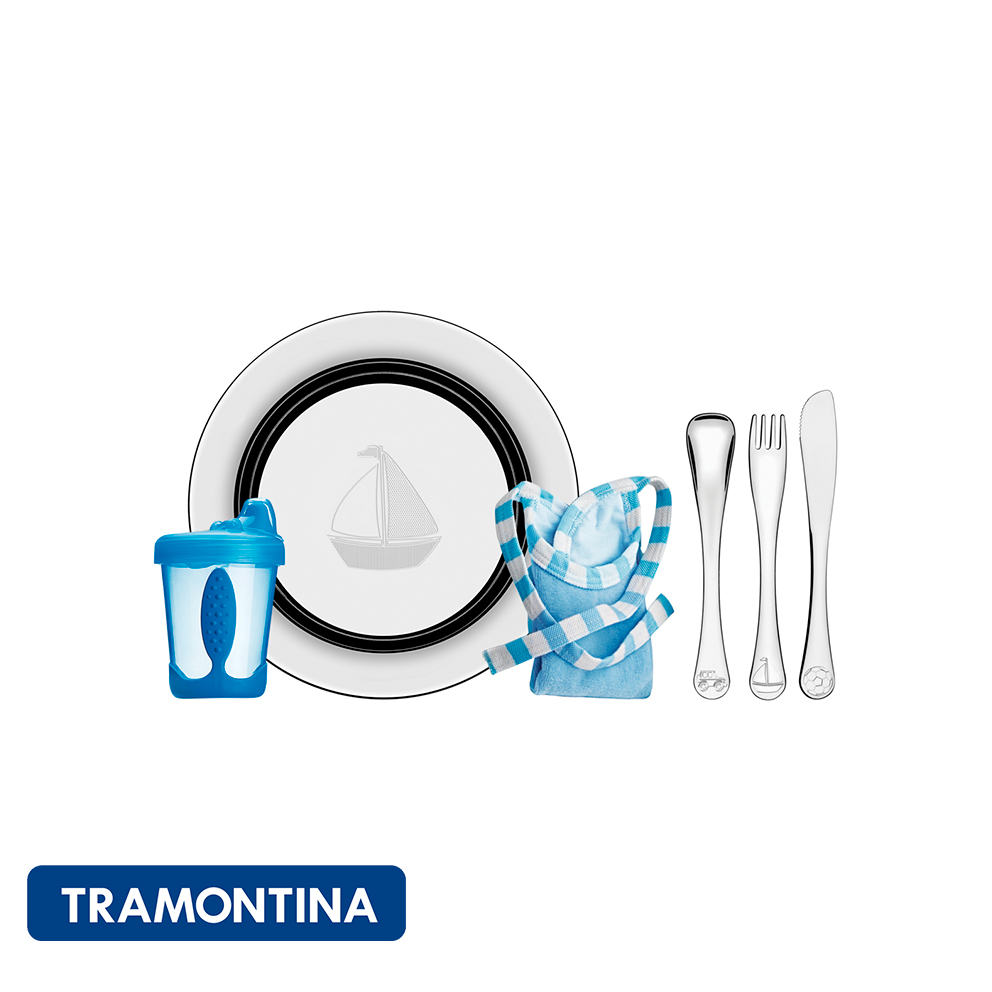 Juego de cubiertos para niño, acero inox (6 PZAS.)-Tramontina Baby.