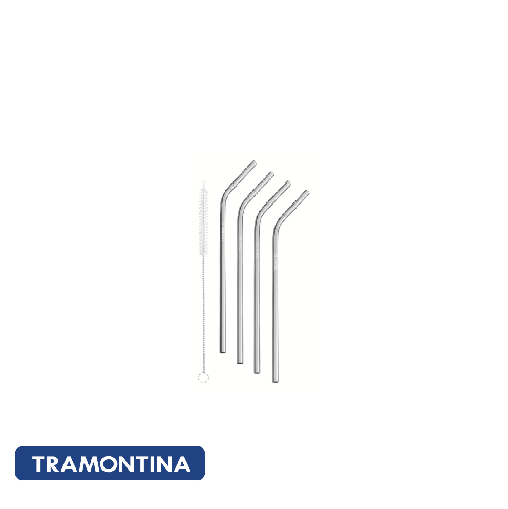 Juego 4 pajitas con Cepillo de limpieza - Tramontina