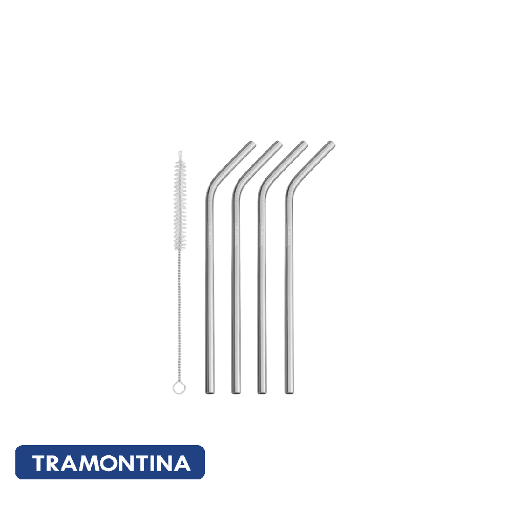 Juego de 4 Pajitas con Cepillo de limpieza - Tramontina