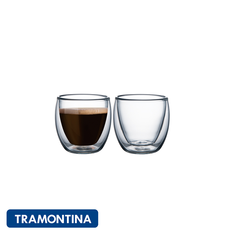 Vaso de vidrio doble para café, (2 PZAS.)-Tramontina.