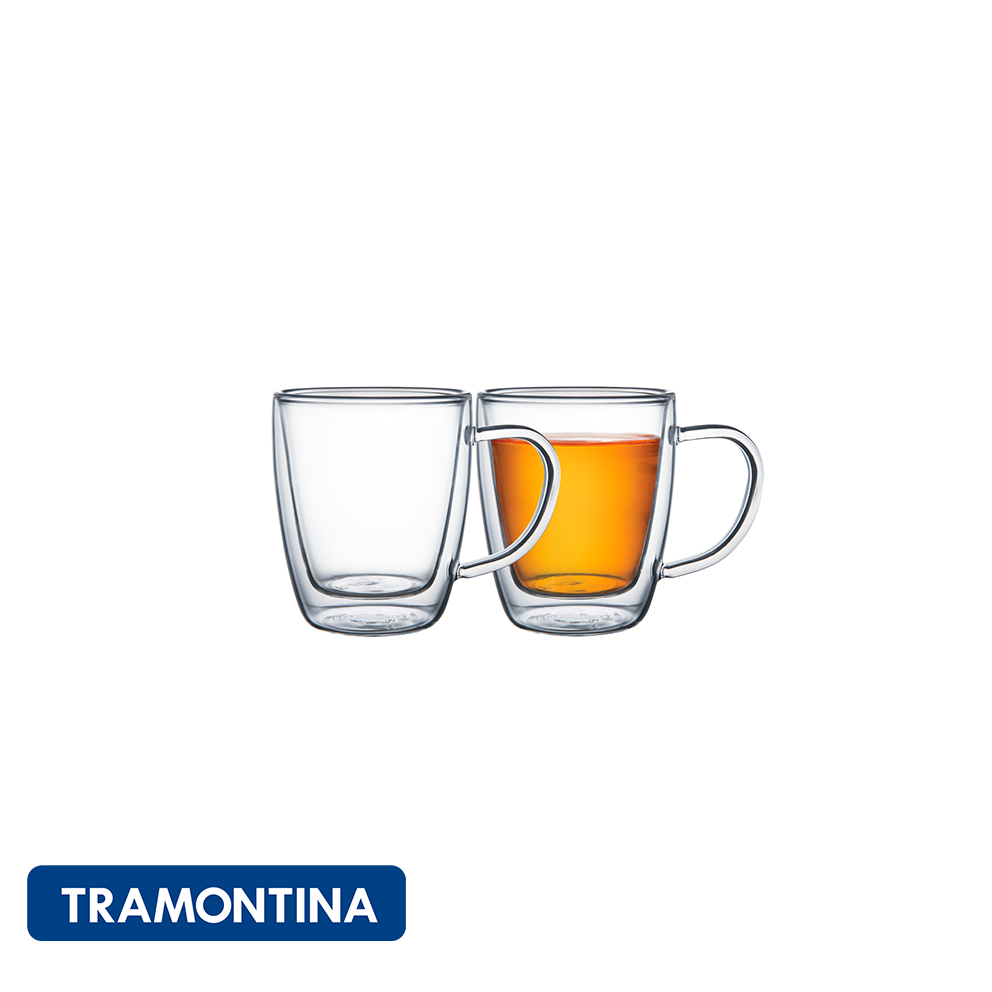 Vaso de vidrio doble para té, (2 PZAS.)-Tramontina.