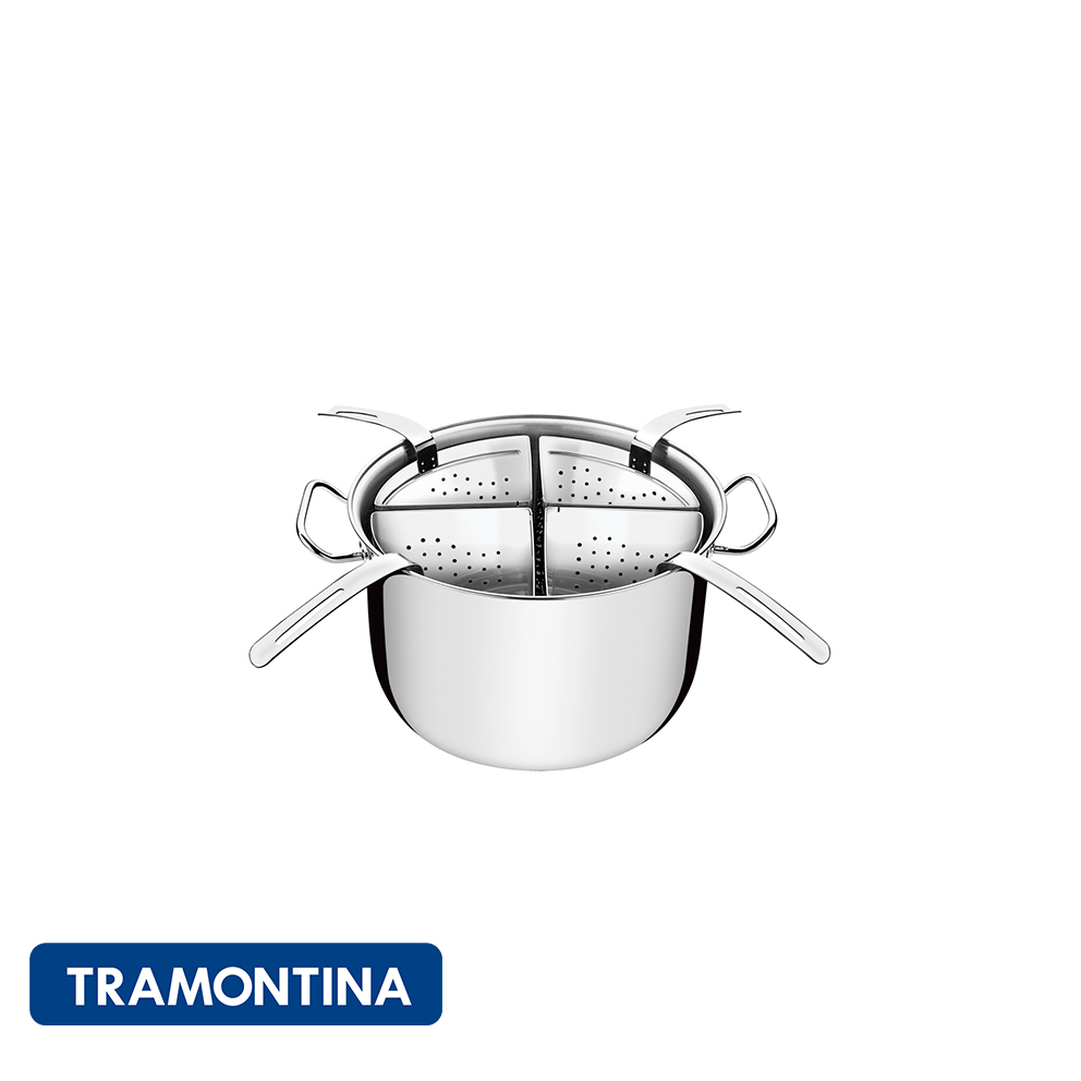 Cozi para 4 pastas, acero inox.-Tramontina Profesional Gourmet.