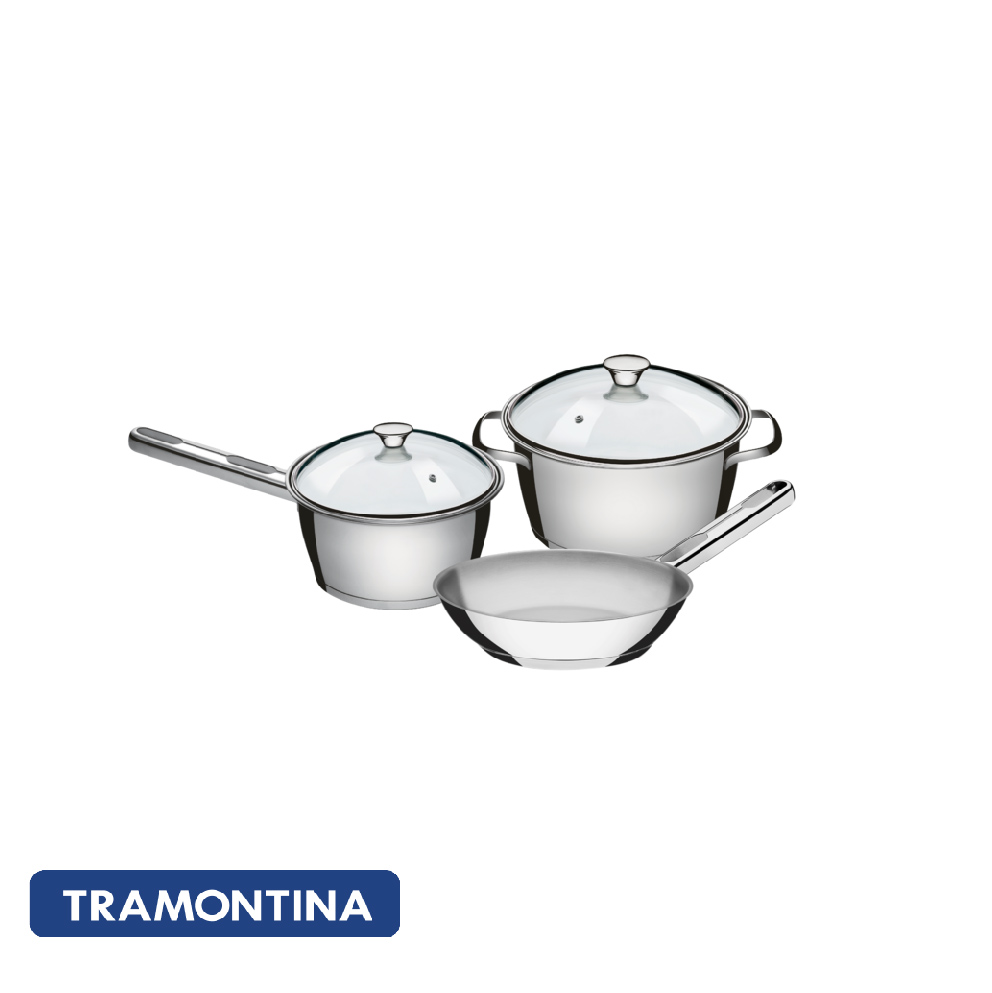 Juego de ollas ,acero inox.3 piezas Allegra - Tramontina.