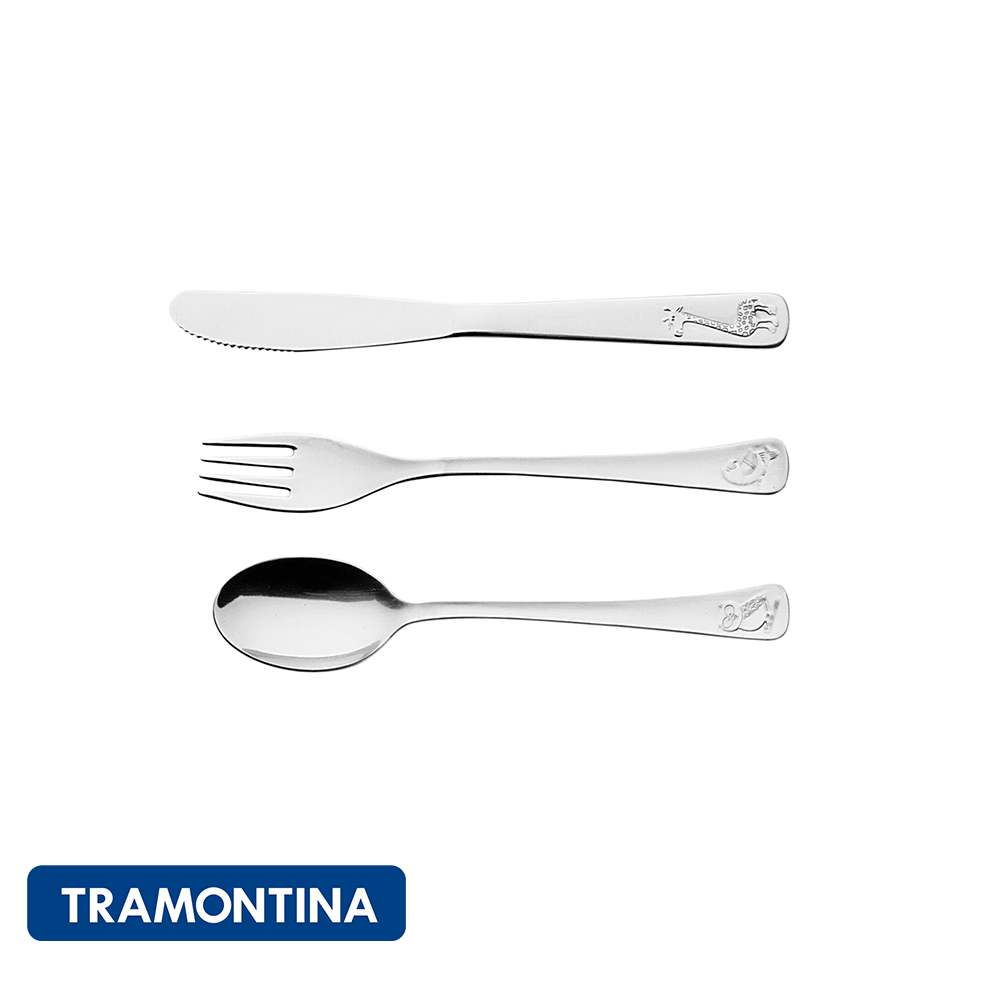 Juego de cubiertos para niño/a, acero inox (3 PZAS.)-Tramontina