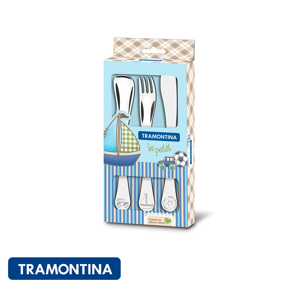 Juego de cubiertos para niño, acero inox (3 PZAS.)-Tramontina Baby.