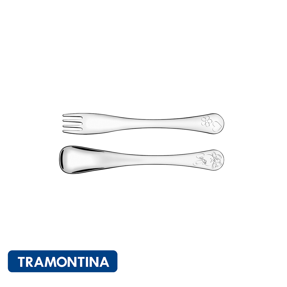 Juego de cubiertos para niña acero inox 2 PZAS.-Tramontina. - Imagen 2