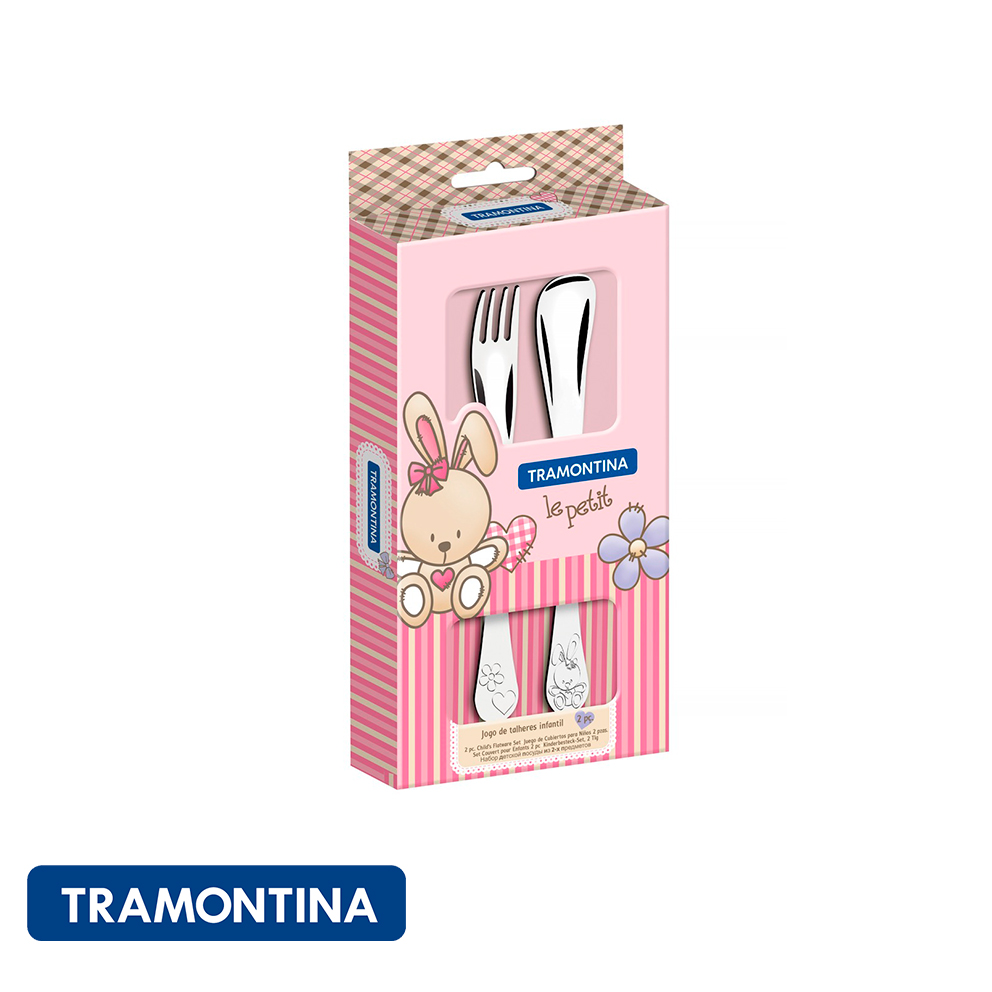 Juego de cubiertos para niña acero inox 2 PZAS.-Tramontina.