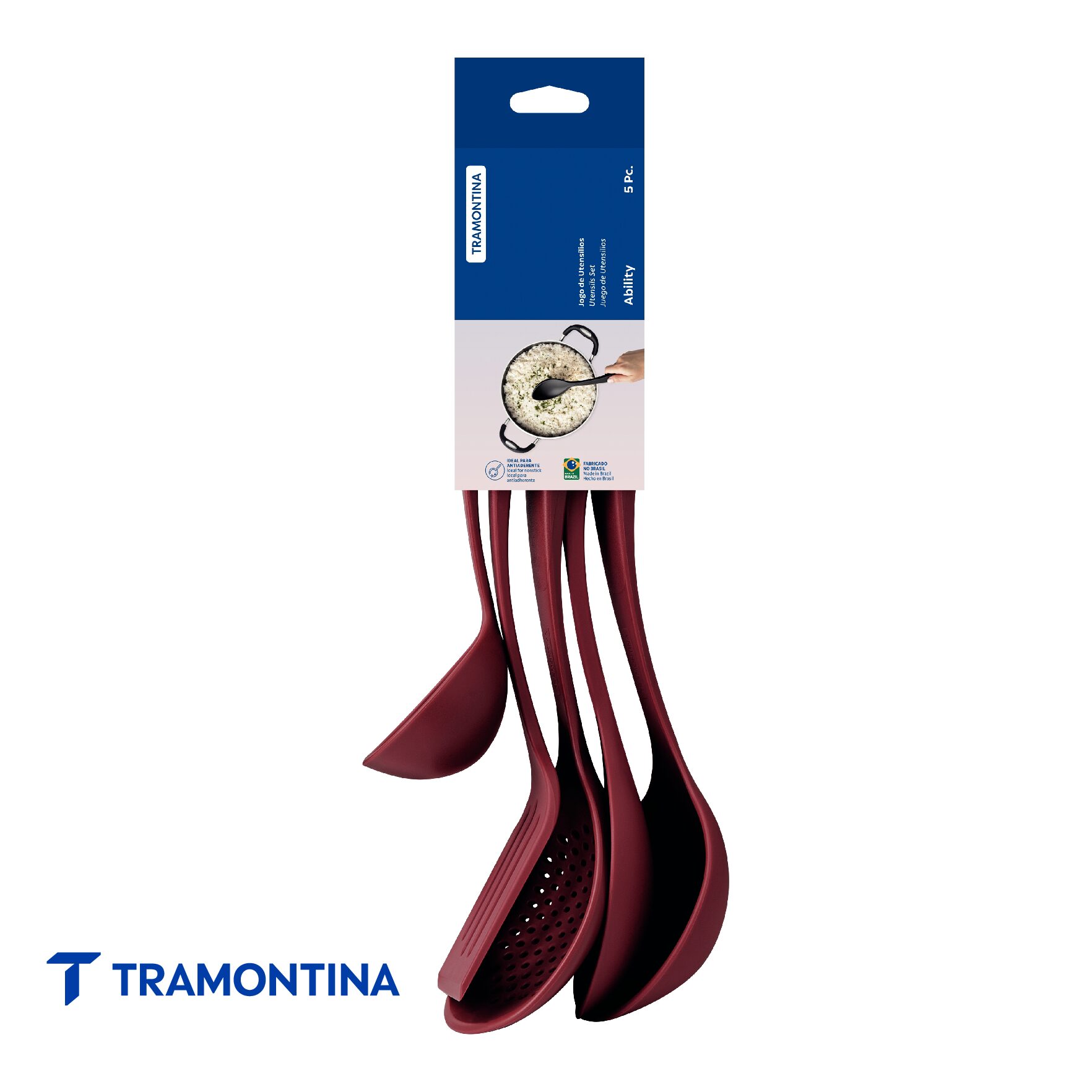 Jgo de Utensilios Ability en Rojo 5 Pzas - Tramontina