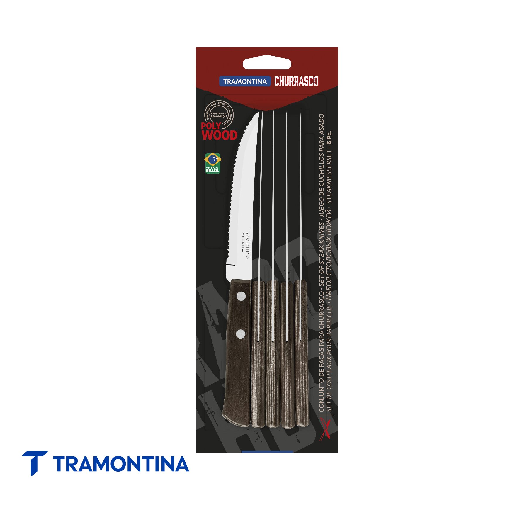 Juego de Cuchillos para Asado Polywood 6 Piezas - Tramontina