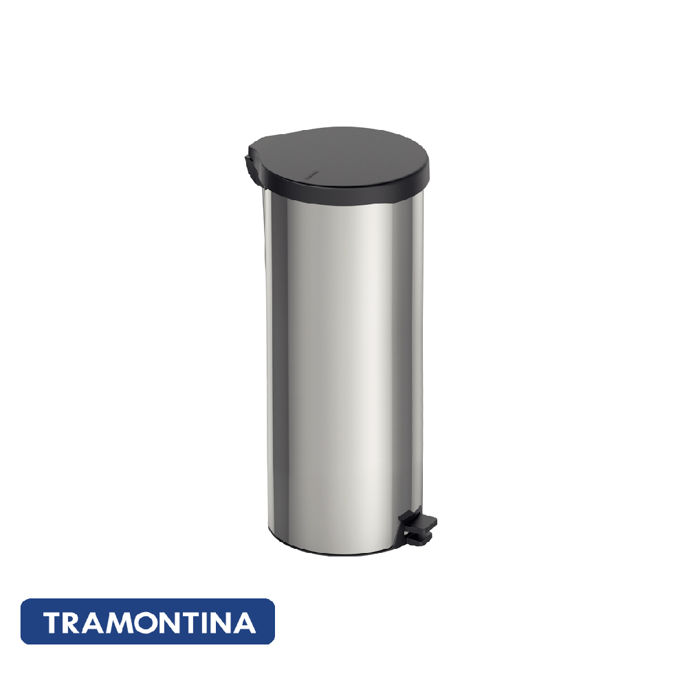 Cubo de pedal 30L 61,7cm x 26,6 tapa negra - Tramontina.