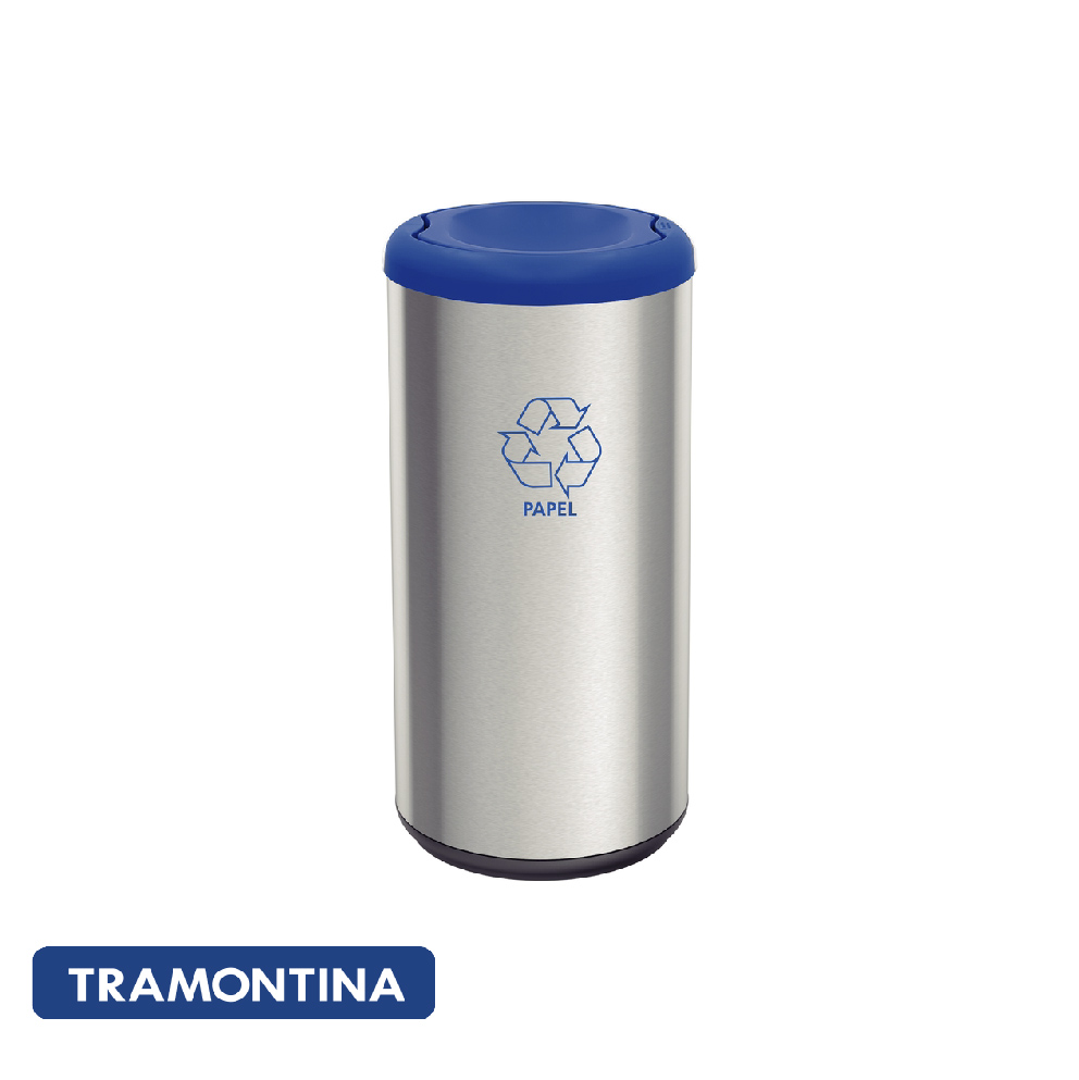 Cubo 40L con tapa basculante de color azul - Tramontina