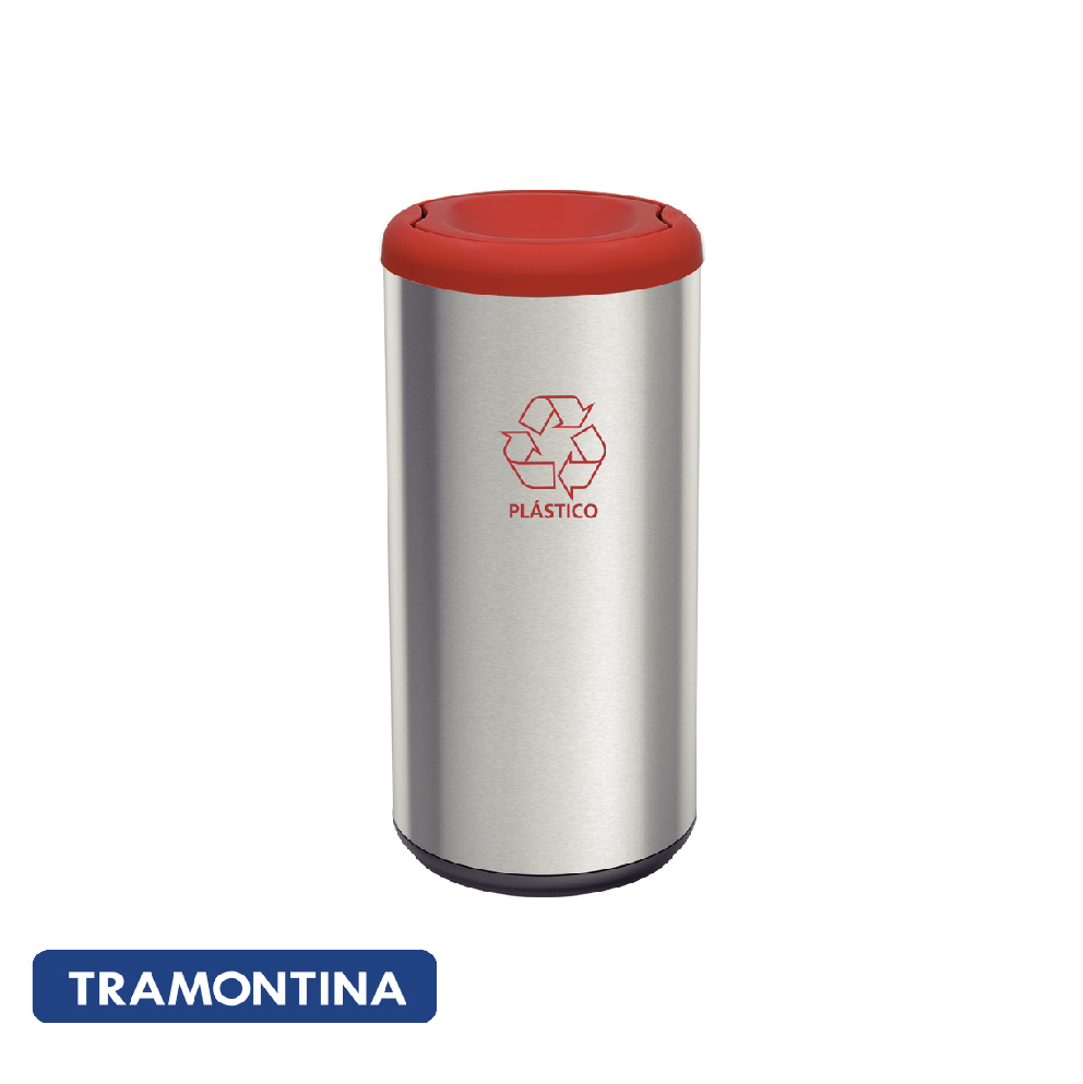 Cubo 40L con tapa basculante de color roja - Tramontina