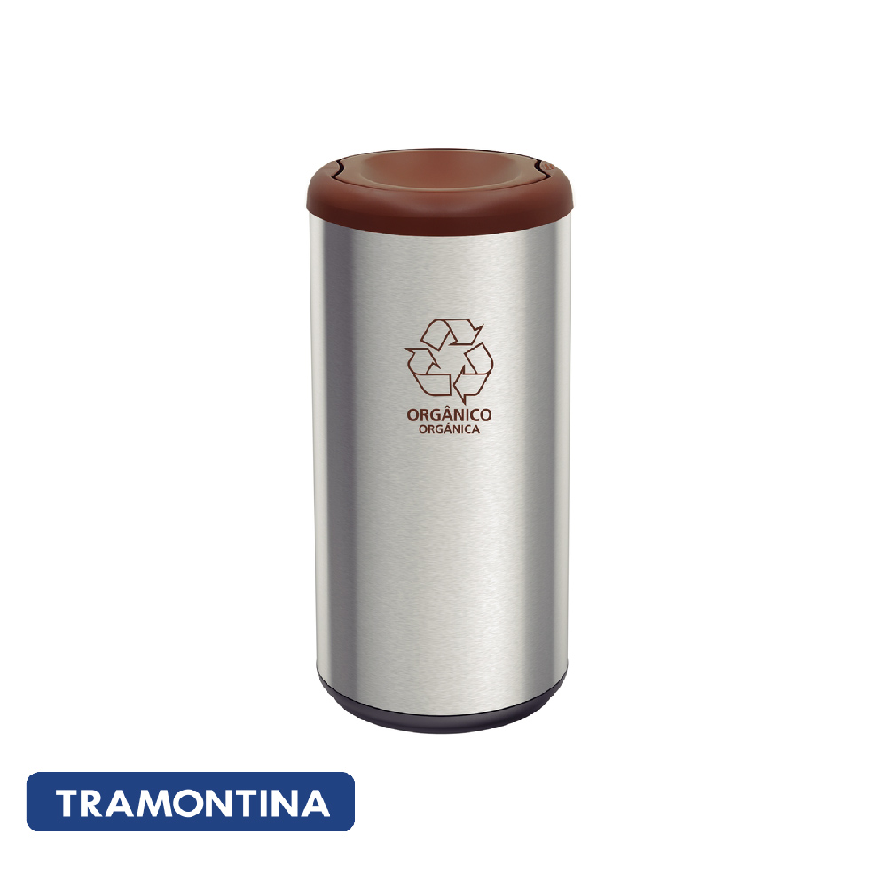 Cubo 40L con tapa basculante de color marron - Tramontina