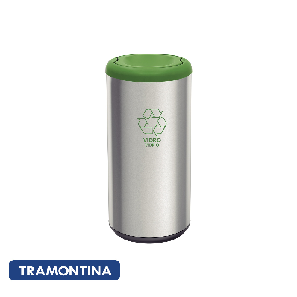 Cubo 40L con tapa basculante de color verde - Tramontina