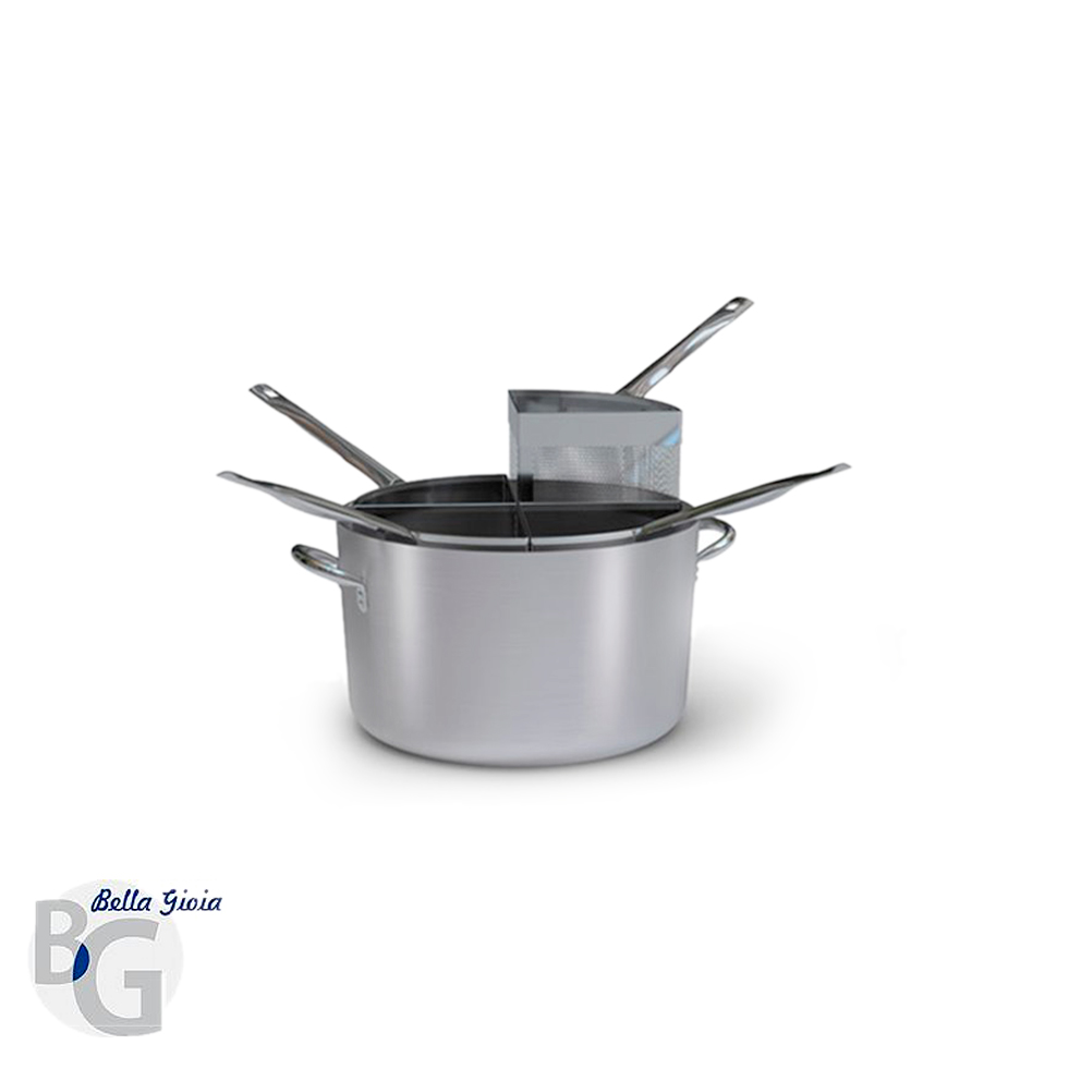 Colador con porcionador de pasta, inox.