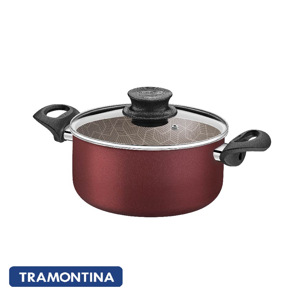 Cacerola dos asas c/tapa 22cm Bordeaux - Tramontina