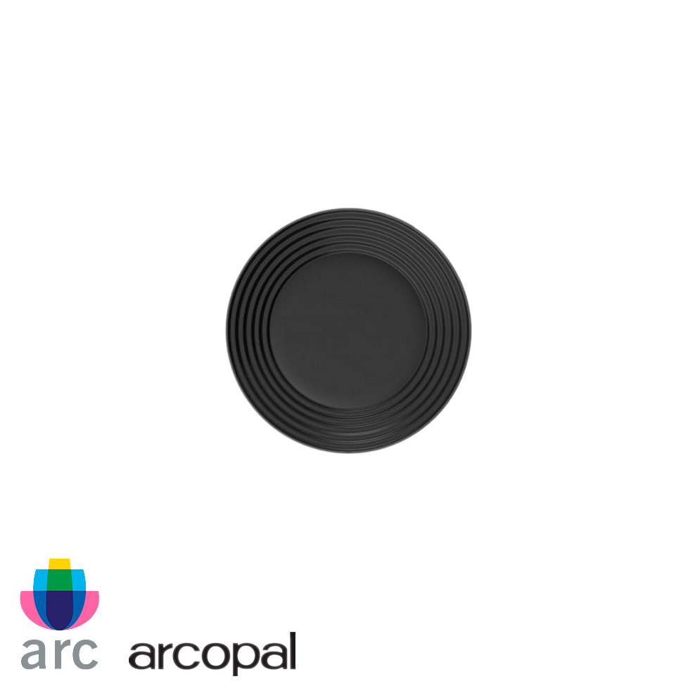 Plato postre harena color negro-19 CM.