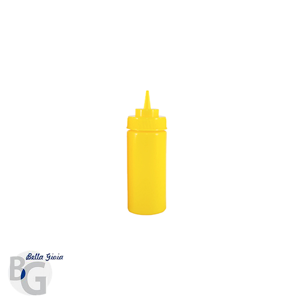 Pote plástico, color amarillo-474 ml.