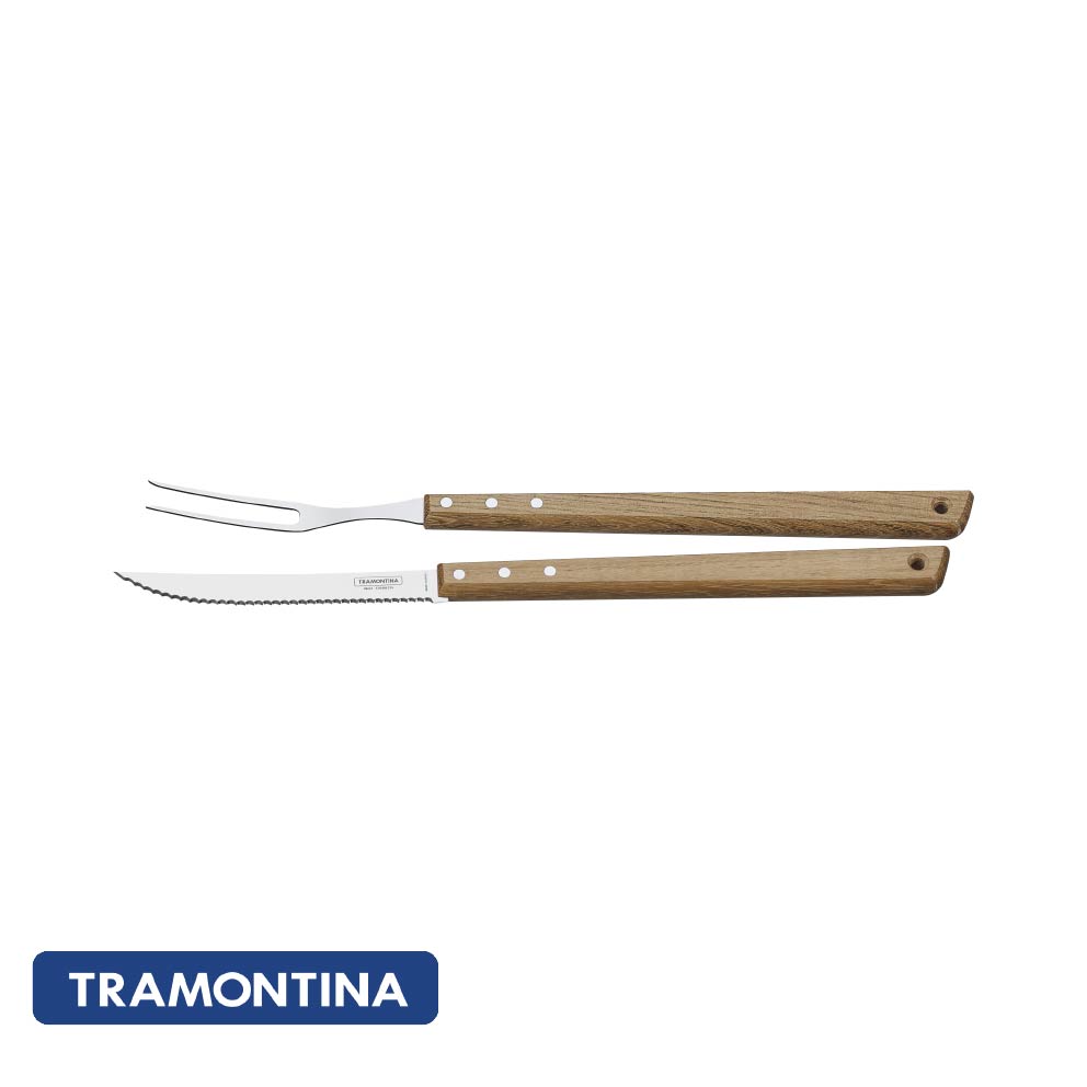Juego asador, 2 piezas (cuchillo 8 c/ sierra y tenedor trinch) - Tramontina
