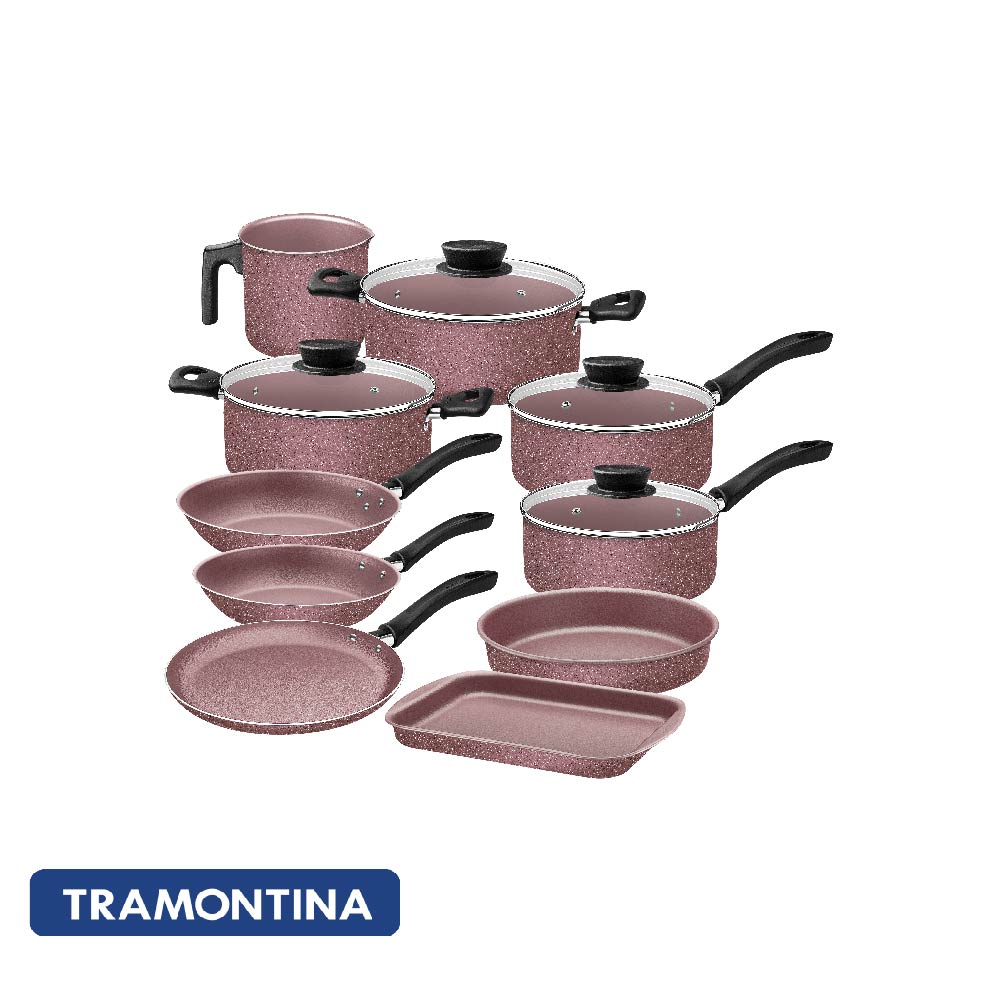 Bateria de cocina 10 piezas linz rosa - Tramontina