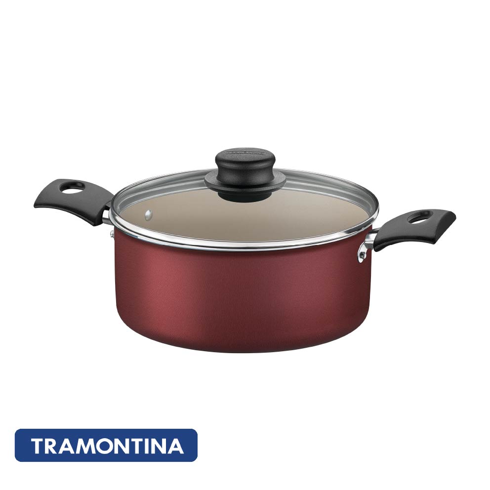 Cacerola antiadherente, color rojo, 24cm - Tramontina