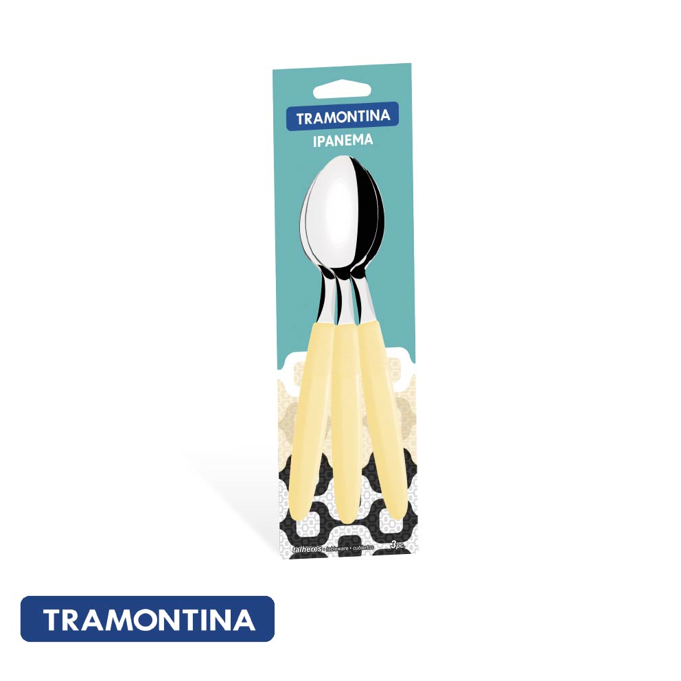 Juego de cucharas x3 p/ mesa Ipanema, color beige - Tramontina
