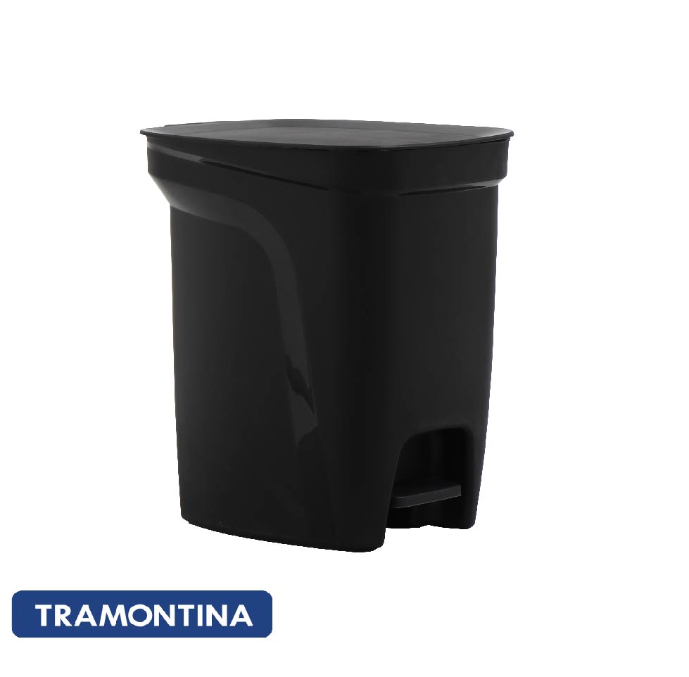 Basurero compact 10lts color negro - Tramontina