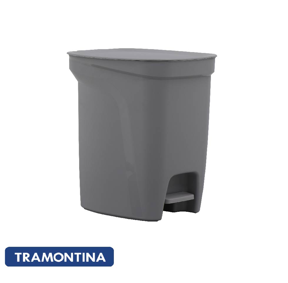 Basurero compact 10lts color gris - Tramontina