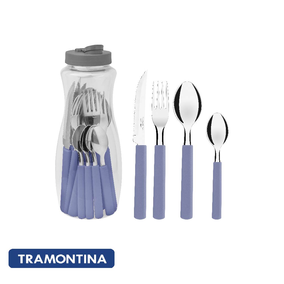Juego 16 cubiertos Gamboa azul - Tramontina