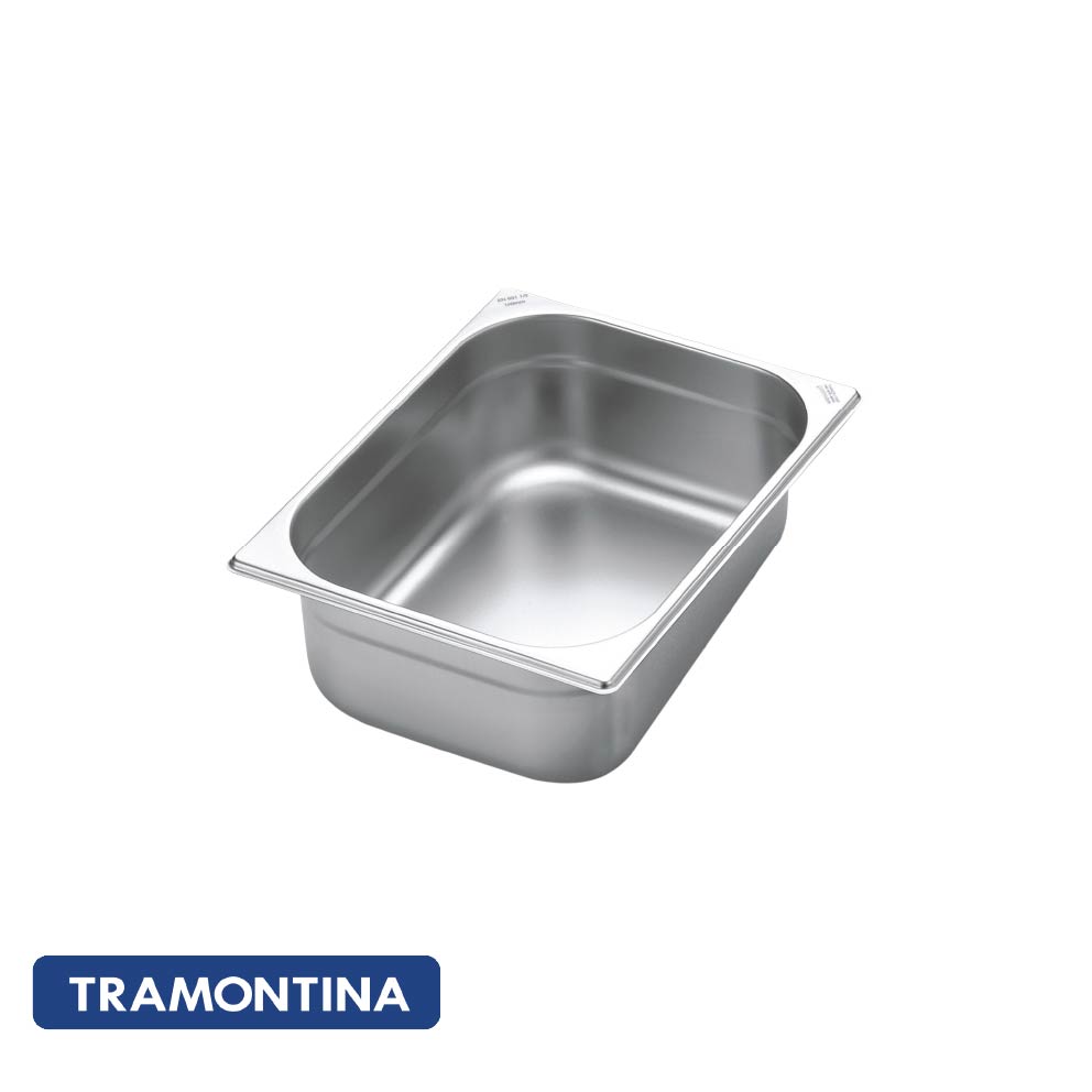 Cuba GN 1/2 de acero inoxidable s/asas, profundidad de 100 mm - Tramontina