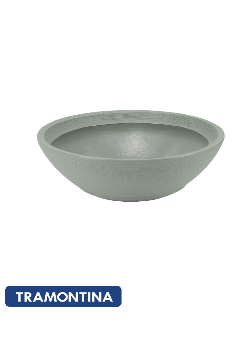 Maceta c/plato Indi 17cm, color verde - Tramontina