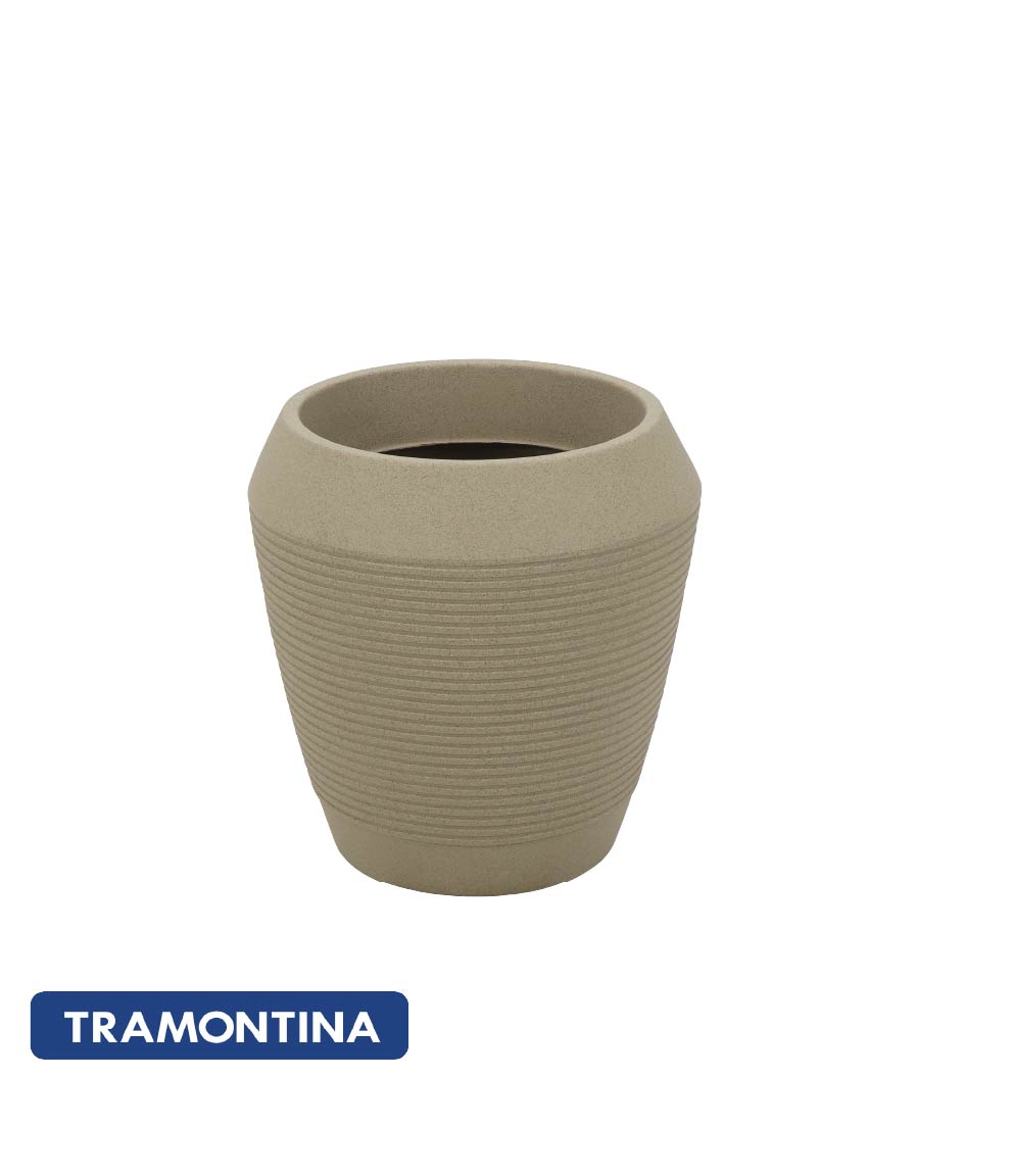 Maceta c/plato Egipcio 45cm, color arena - Tramontina