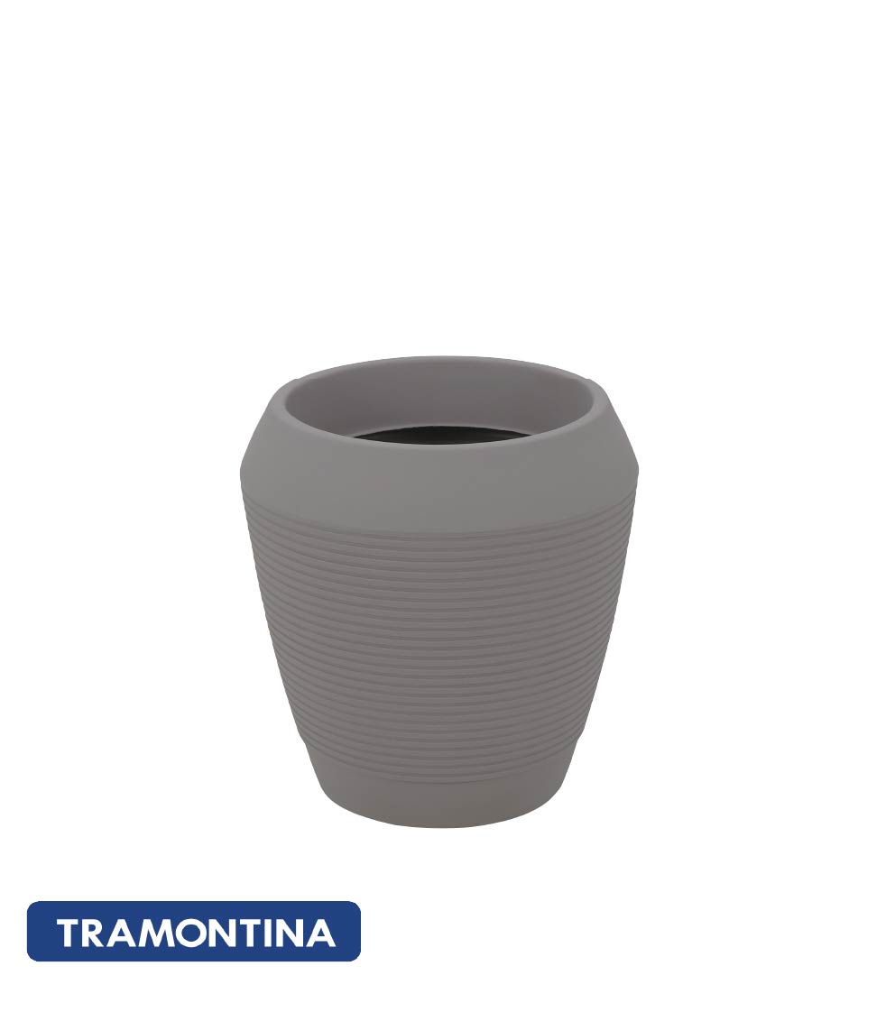 Maceta c/plato Egipcio 45cm, color gris - Tramontina