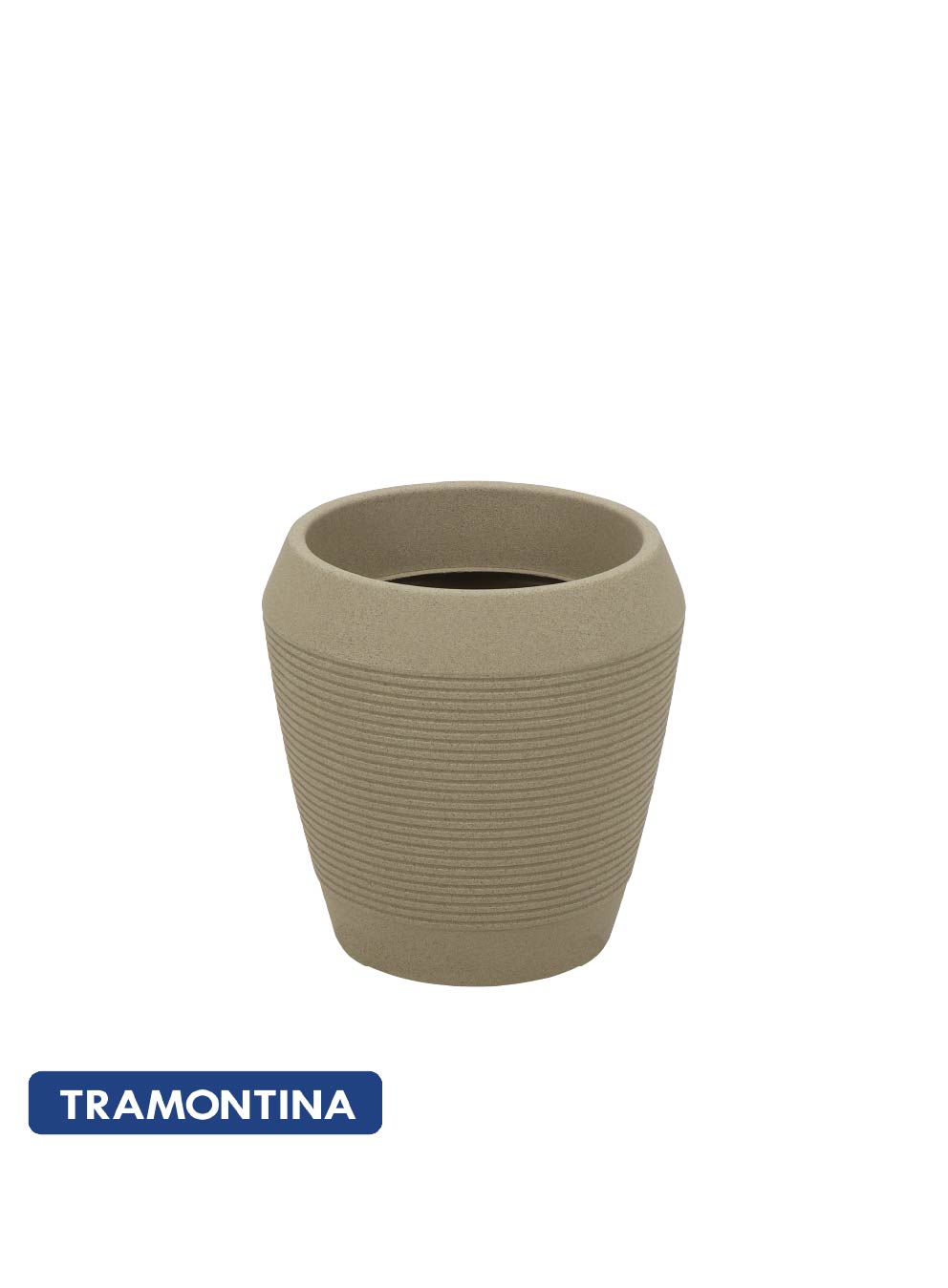 Maceta c/plato Egipcio 39cm, color arena - Tramontina