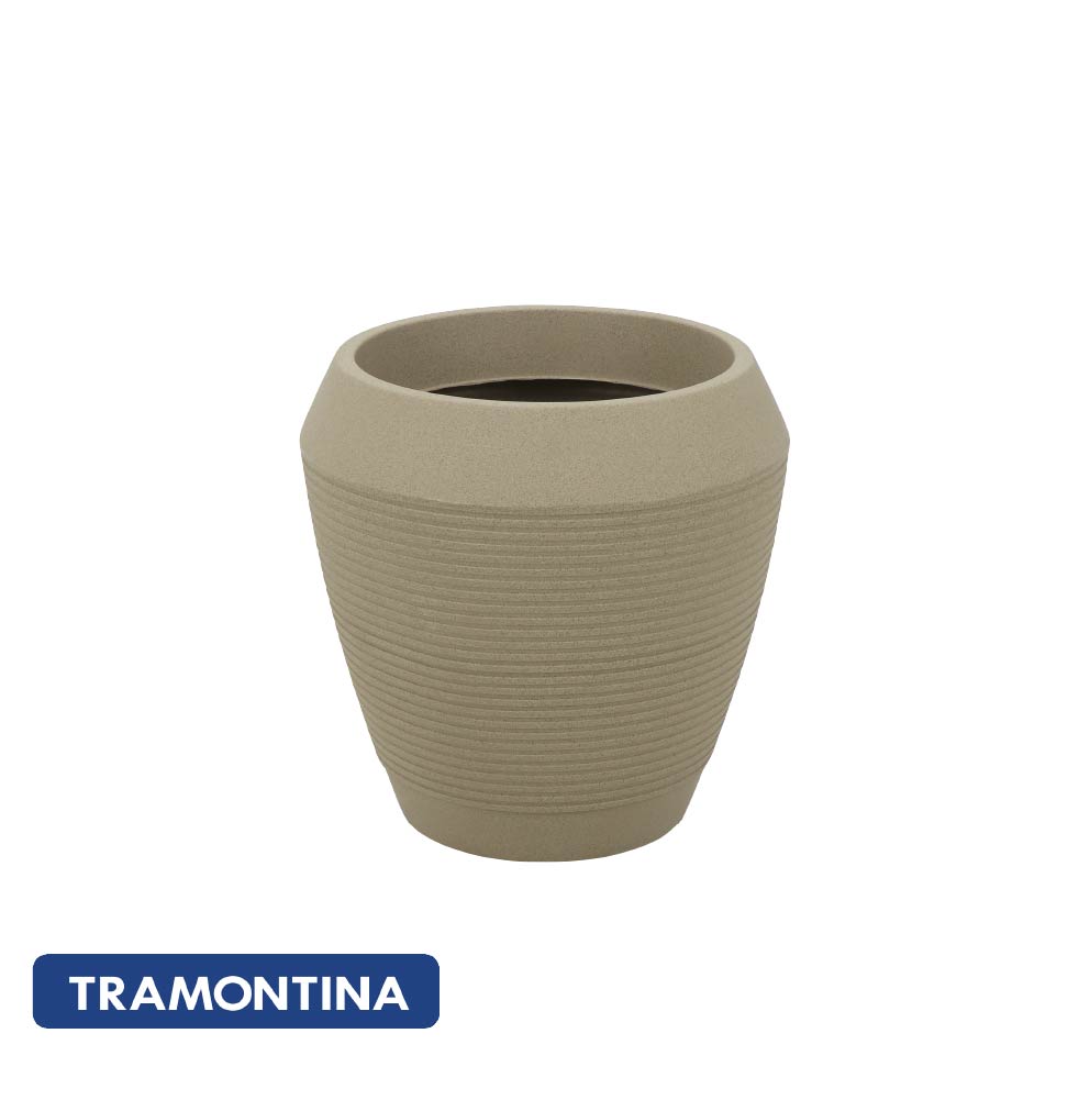 Maceta c/plato Egipcio 54cm, color arena - Tramontina