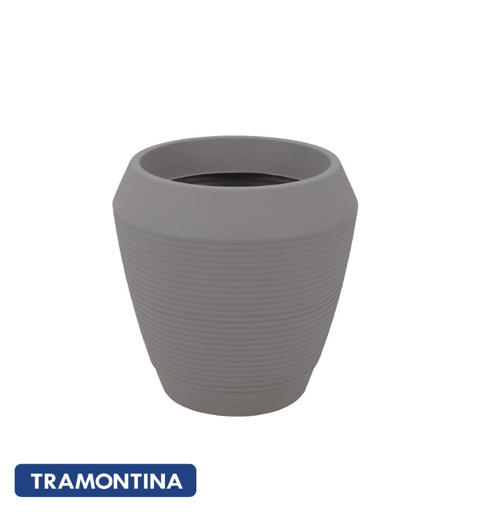 Maceta c/plato Egipcio 54cm, color gris - Tramontina