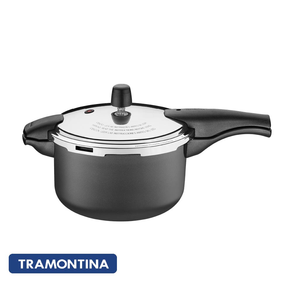 Olla de presion antiadherente, color negro, 24cm - Tramontina