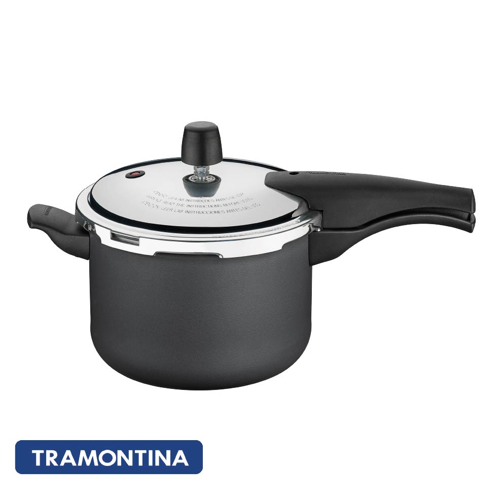 Olla de presion antiadherente, color negro, 20cm - Tramontina