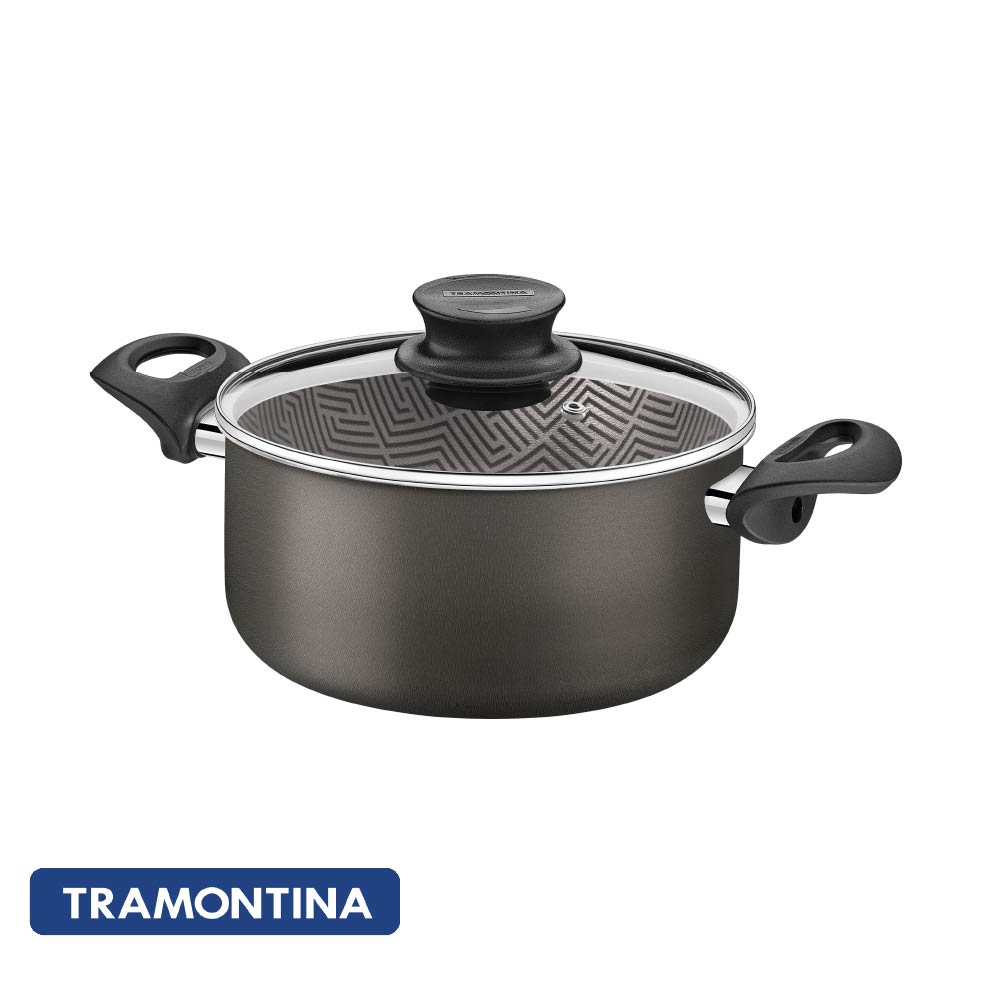 Cacerola antiadherente c/tapa de vidrio, 24cm - Tramontina