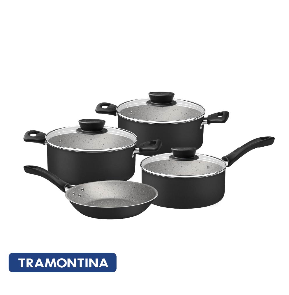 Bateria de cocina 4 piezas, color negro - Tramontina