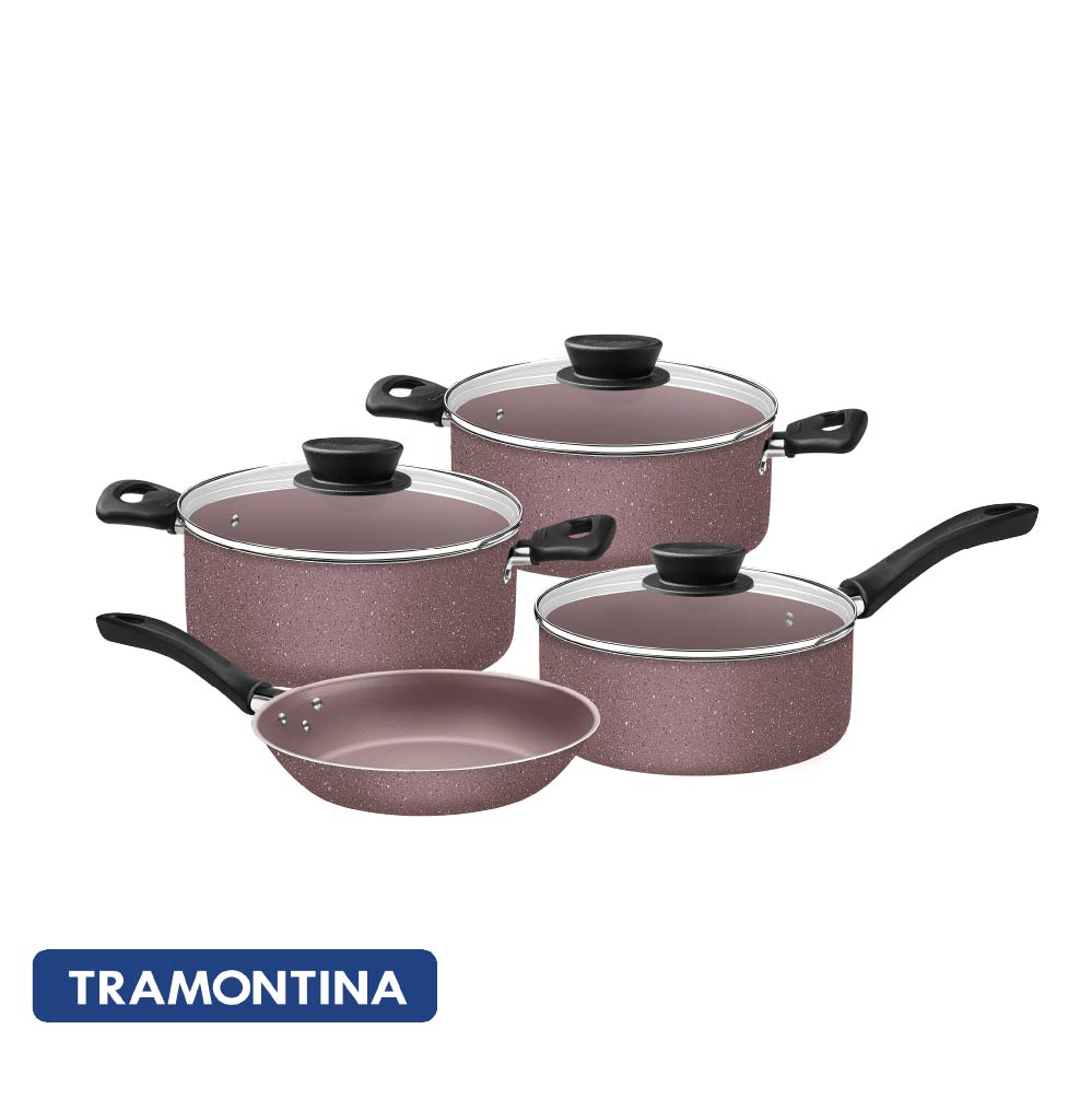 Bateria de cocina 4 piezas, color rosa - Tramontina