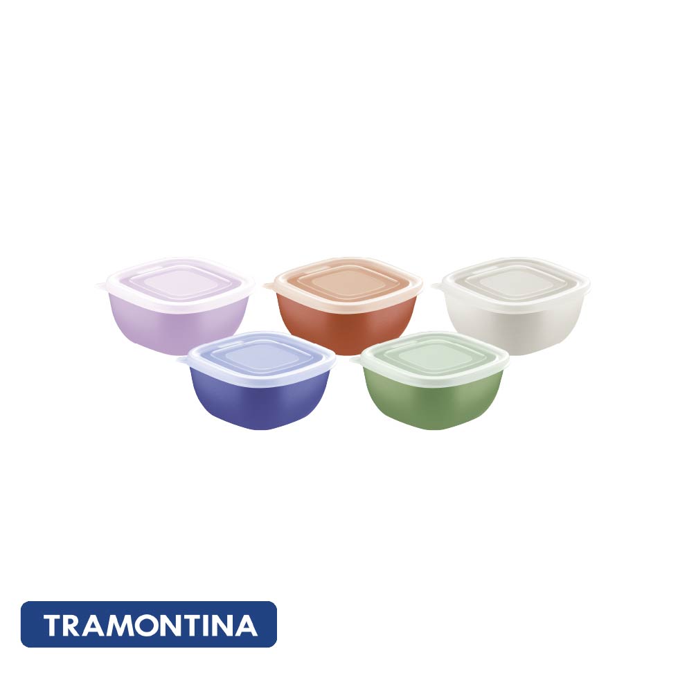 Pote 300ml c/tapa azul, verde, naranja, blanco y rosa - Tramontina