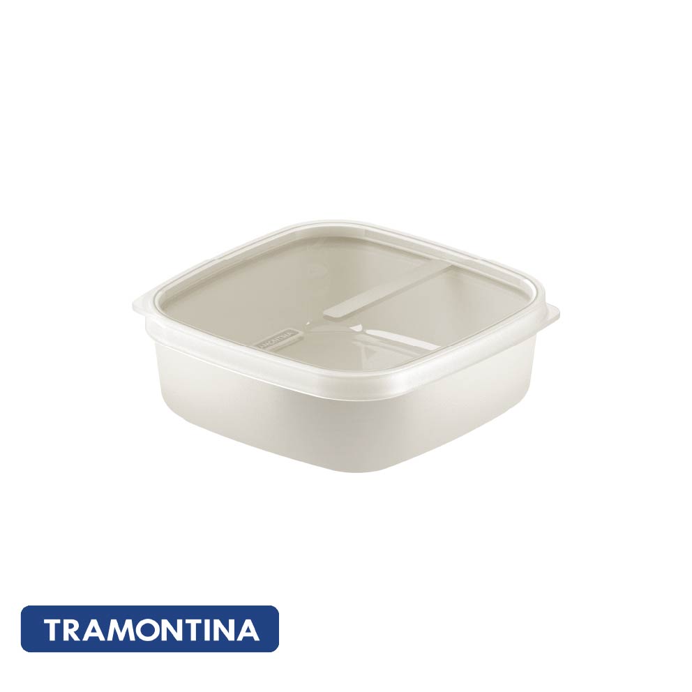 Pote 1,1lt cuadrado c/tapa, color blanco - Tramontina