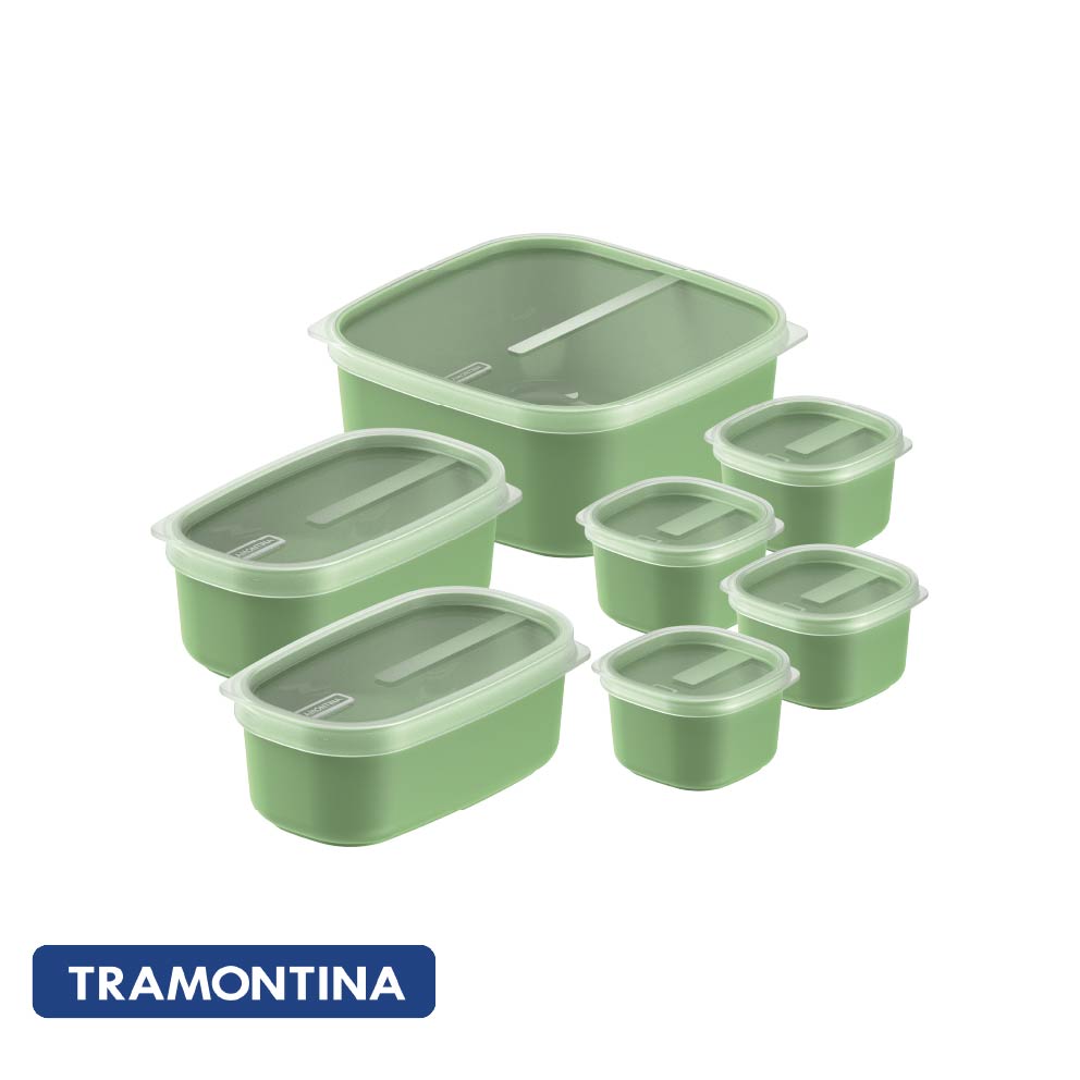 Potes en juego x7 unidades, color verde - Tramontina