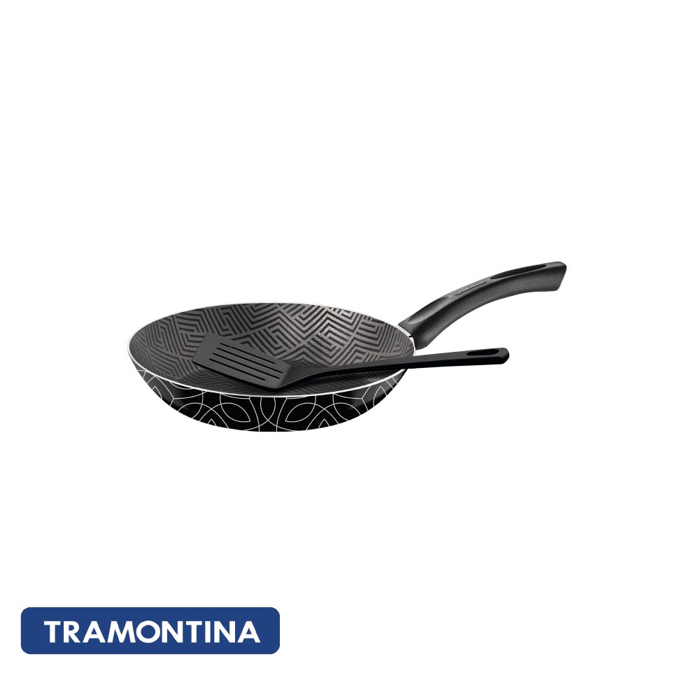 Sarten Nuevo paris 24cm c/espatula, color negro - Tramontina