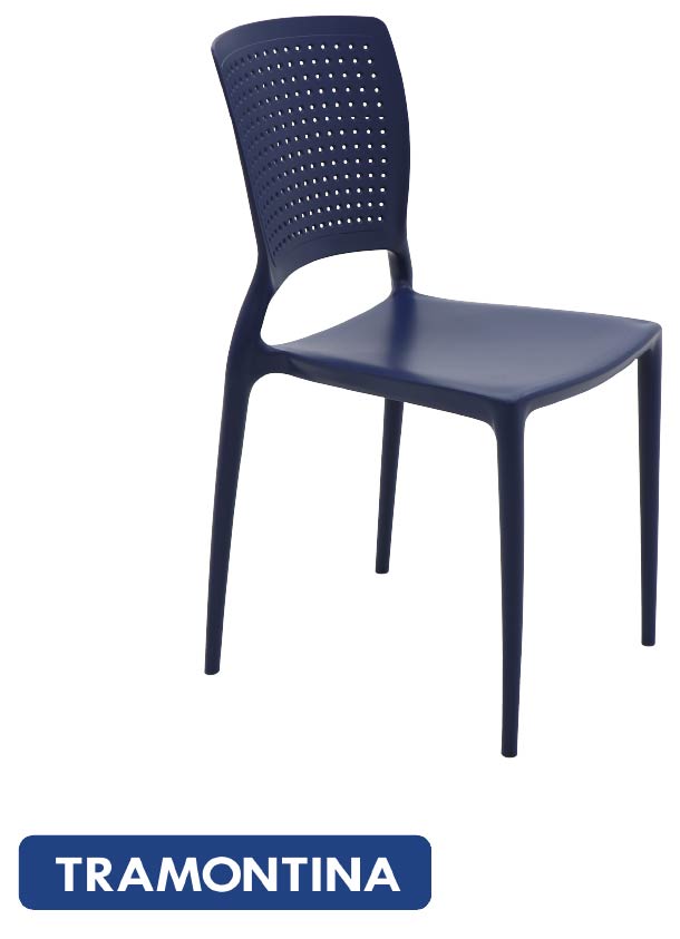 Silla Safira con respaldo cerrado, color azul - Tramontina
