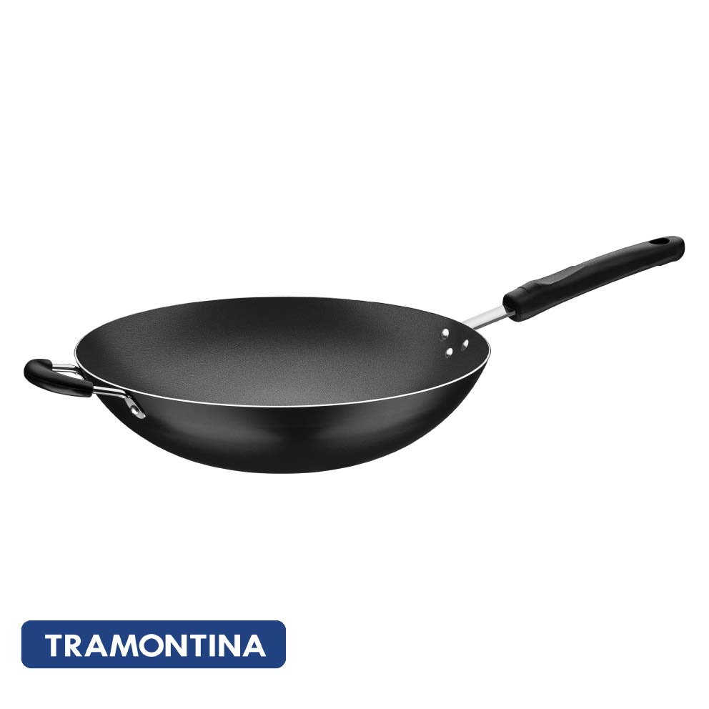 Wok antiadherente c/mango Baquelita grafito, 36cm - Tramontina