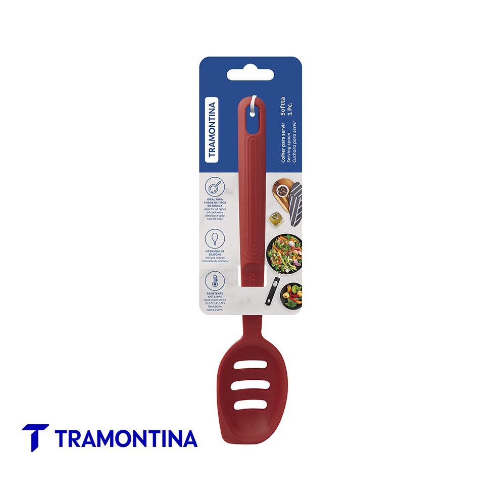 Cuchara para Servir Abierta Softta de Silicona Rojo - Tramontina - Imagen 2
