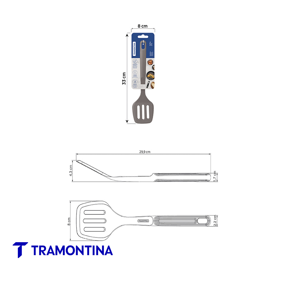 Espátula Abierta Softta en Silicona Gris - Tramontina - Imagen 3